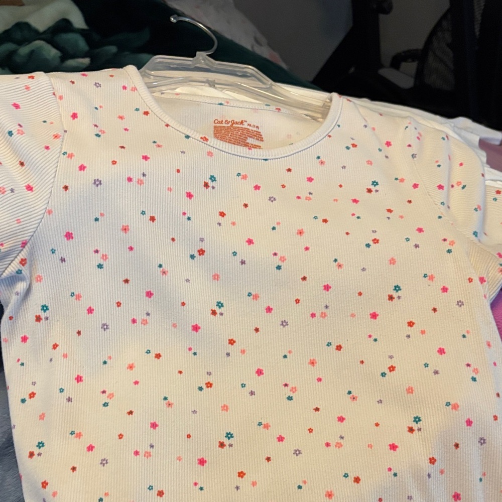 Cat & Jack Kids' Multicolor Floral Tee - White